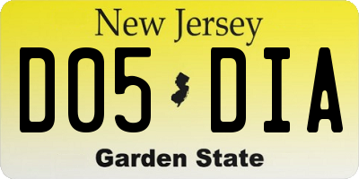 NJ license plate D05DIA