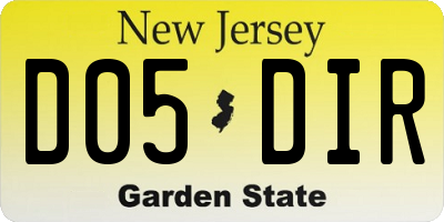 NJ license plate D05DIR