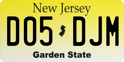 NJ license plate D05DJM