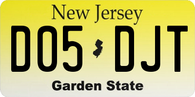 NJ license plate D05DJT
