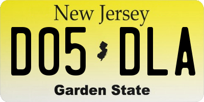 NJ license plate D05DLA