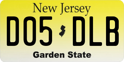 NJ license plate D05DLB