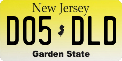 NJ license plate D05DLD