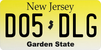 NJ license plate D05DLG