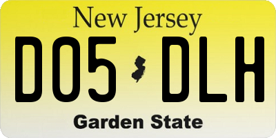 NJ license plate D05DLH