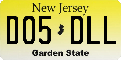 NJ license plate D05DLL
