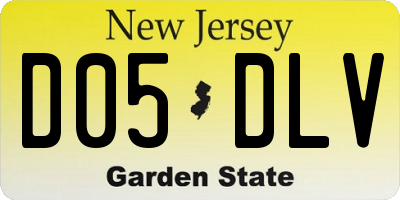 NJ license plate D05DLV