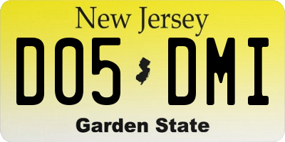 NJ license plate D05DMI