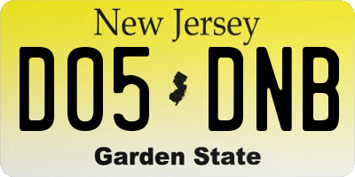 NJ license plate D05DNB