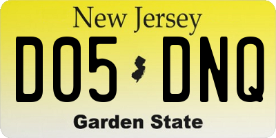 NJ license plate D05DNQ