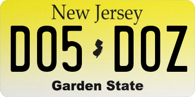 NJ license plate D05DOZ