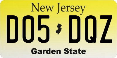 NJ license plate D05DQZ