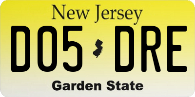 NJ license plate D05DRE