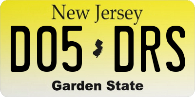 NJ license plate D05DRS