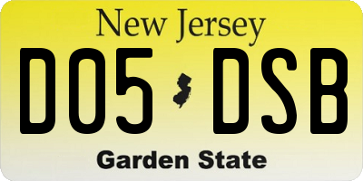NJ license plate D05DSB