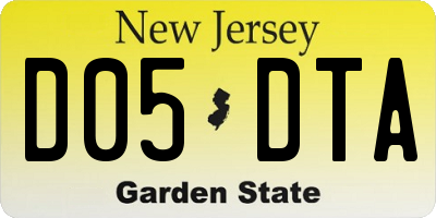 NJ license plate D05DTA