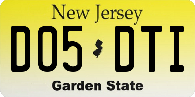 NJ license plate D05DTI