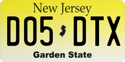 NJ license plate D05DTX