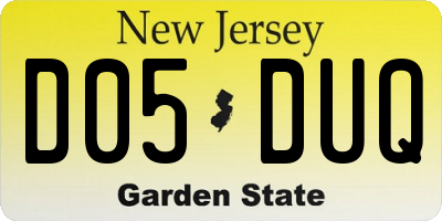 NJ license plate D05DUQ