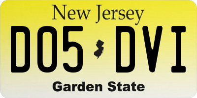 NJ license plate D05DVI