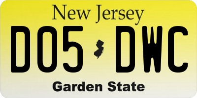 NJ license plate D05DWC