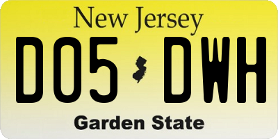 NJ license plate D05DWH