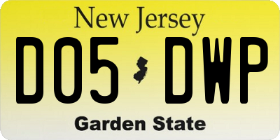 NJ license plate D05DWP