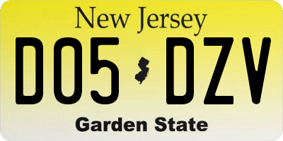 NJ license plate D05DZV