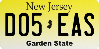NJ license plate D05EAS