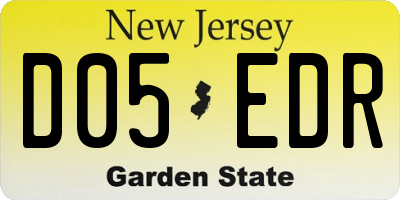 NJ license plate D05EDR