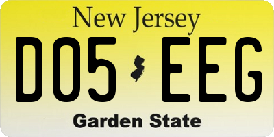 NJ license plate D05EEG