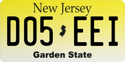 NJ license plate D05EEI