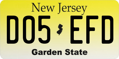 NJ license plate D05EFD