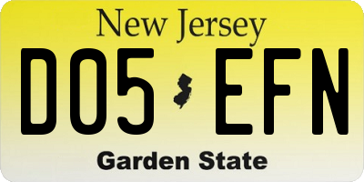 NJ license plate D05EFN