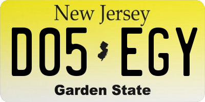 NJ license plate D05EGY