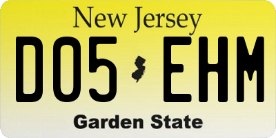 NJ license plate D05EHM