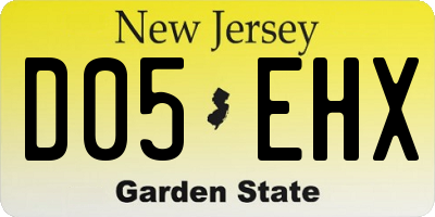 NJ license plate D05EHX