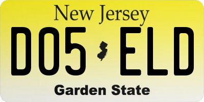 NJ license plate D05ELD