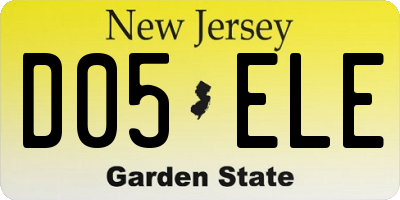 NJ license plate D05ELE