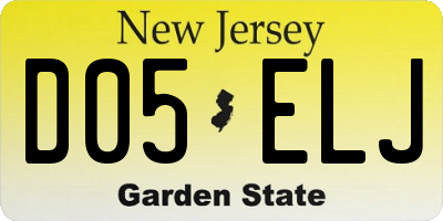 NJ license plate D05ELJ