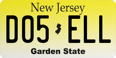 NJ license plate D05ELL
