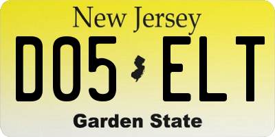 NJ license plate D05ELT