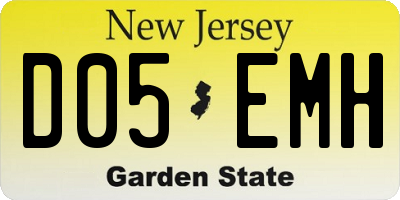 NJ license plate D05EMH