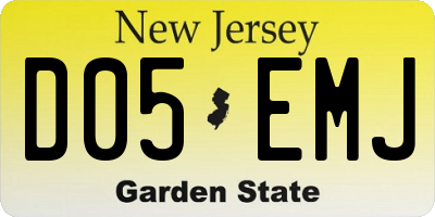 NJ license plate D05EMJ