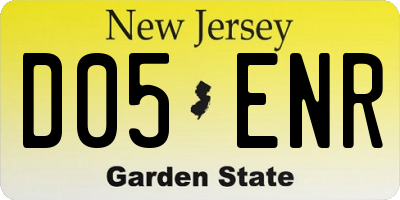 NJ license plate D05ENR