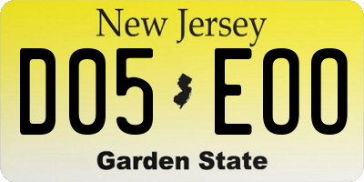 NJ license plate D05EOO