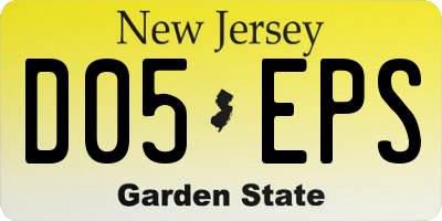 NJ license plate D05EPS