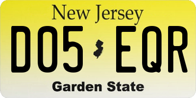 NJ license plate D05EQR