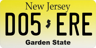 NJ license plate D05ERE