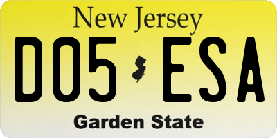 NJ license plate D05ESA